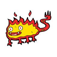 cartoon little fire demon N35