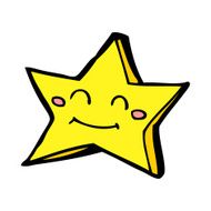 cartoon happy star character N26