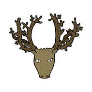cartoon stag head N9
