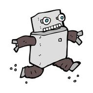 cartoon running robot N13
