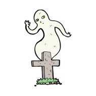 cartoon ghost rising from grave N61