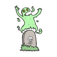 cartoon ghost rising from grave N62