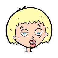 cartoon bored woman N43