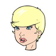 cartoon pretty female face N138