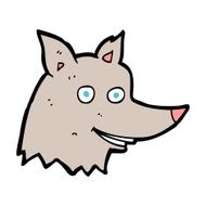 Cartoon Wolf Head N42