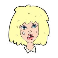 cartoon woman with bruised face N10