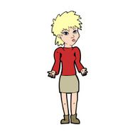 cartoon woman shrugging shoulders N670