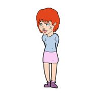 cartoon woman with plaster on face N28