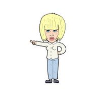 cartoon pointing annoyed woman N13