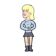 cartoon woman waiting N22