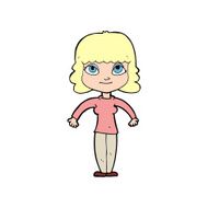 cartoon woman shrugging shoulders N671