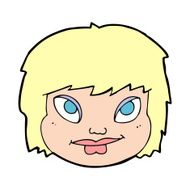 cartoon female face N210