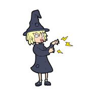 Cartoon Witch Casting Spell N32