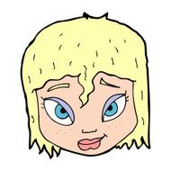 cartoon female face N211