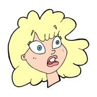 cartoon shocked female face N13