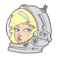 cartoon female astronaut N42