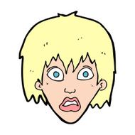 cartoon frightened woman N42