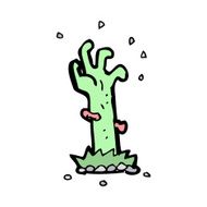 Cartoon Zombie Rising From Grave N47