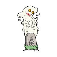 cartoon ghost rising from grave N63
