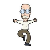 cartoon old man wearing big glasses N13