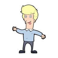 cartoon man sticking out tongue N42