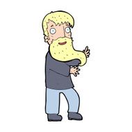 cartoon excited bearded man N14