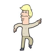 cartoon worried man pointing N41