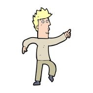 cartoon worried man pointing N42