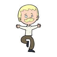 cartoon dancing man with mustache N14