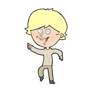 cartoon happy pointing man N26