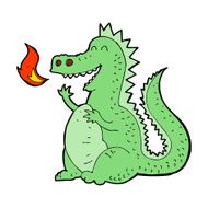 cartoon fire breathing dragon N16