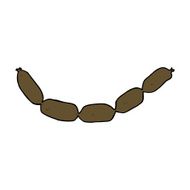 cartoon string of sausages N14
