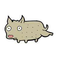 cartoon little dog cocking leg N13