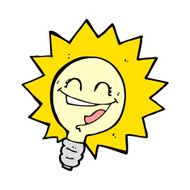 happy light bulb cartoon N6