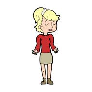 cartoon woman shrugging shoulders N672