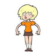 cartoon suprised woman N16