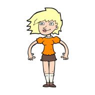 cartoon happy woman N370