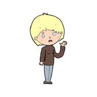 cartoon worried woman N110