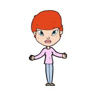 cartoon woman shrugging shoulders N673