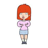 cartoon shocked woman N141