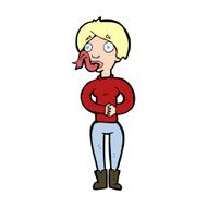cartoon woman with snake tongue N27
