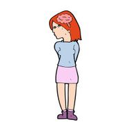 cartoon brainy woman N14