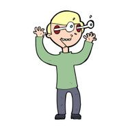 cartoon man with popping out eyes N42