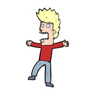 cartoon terrified man N397