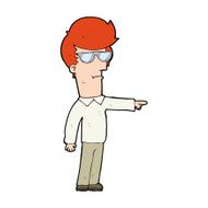 cartoon man in glasses pointing N13