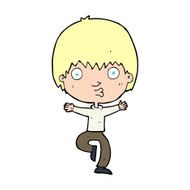 cartoon excited boy N216