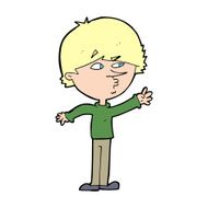 cartoon worried man reaching N28