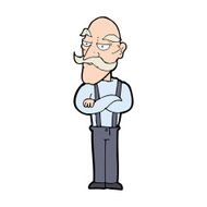 cartoon bored old man N25