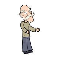 cartoon old man with mustache N36
