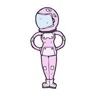 cartoon female astronaut N43